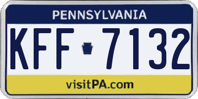 PA license plate KFF7132