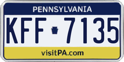 PA license plate KFF7135