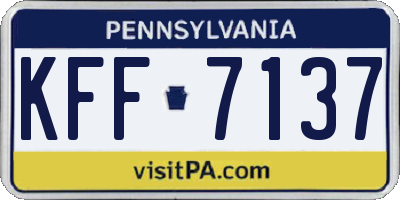 PA license plate KFF7137