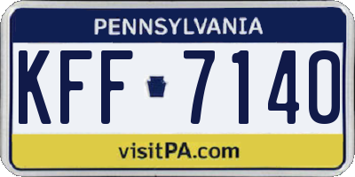 PA license plate KFF7140