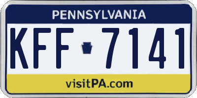 PA license plate KFF7141