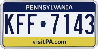 PA license plate KFF7143