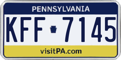 PA license plate KFF7145