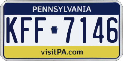 PA license plate KFF7146