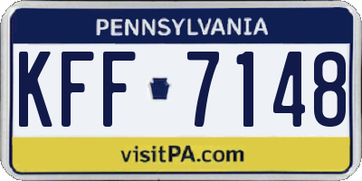 PA license plate KFF7148