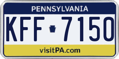 PA license plate KFF7150