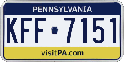 PA license plate KFF7151