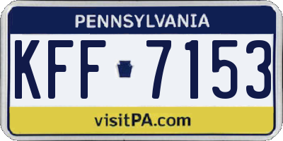 PA license plate KFF7153