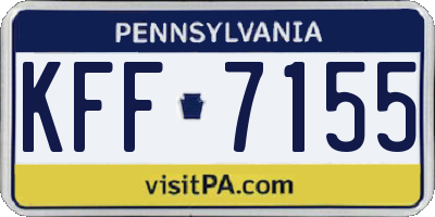 PA license plate KFF7155