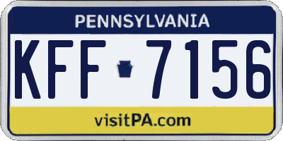 PA license plate KFF7156