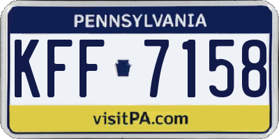 PA license plate KFF7158