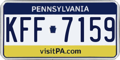 PA license plate KFF7159