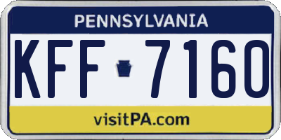 PA license plate KFF7160