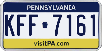 PA license plate KFF7161