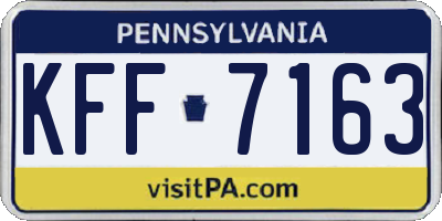 PA license plate KFF7163