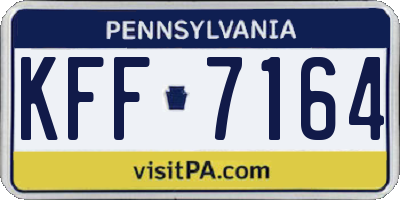 PA license plate KFF7164