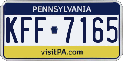 PA license plate KFF7165