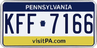 PA license plate KFF7166