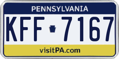 PA license plate KFF7167