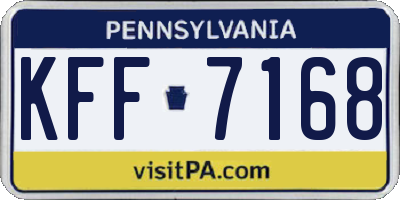 PA license plate KFF7168