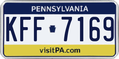 PA license plate KFF7169