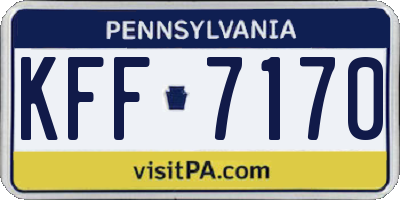 PA license plate KFF7170