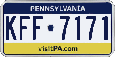 PA license plate KFF7171