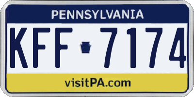 PA license plate KFF7174
