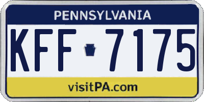 PA license plate KFF7175