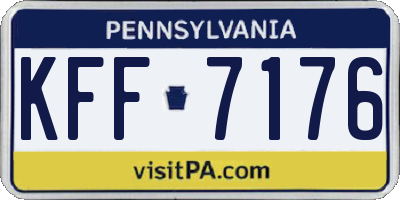 PA license plate KFF7176