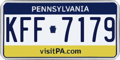 PA license plate KFF7179