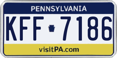 PA license plate KFF7186