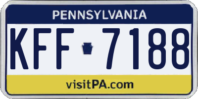 PA license plate KFF7188