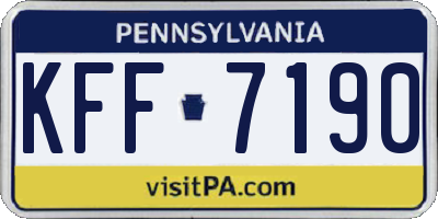 PA license plate KFF7190