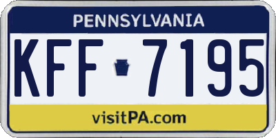 PA license plate KFF7195