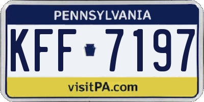PA license plate KFF7197