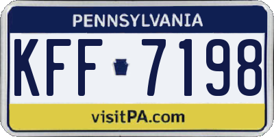 PA license plate KFF7198