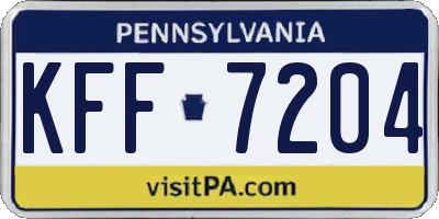 PA license plate KFF7204
