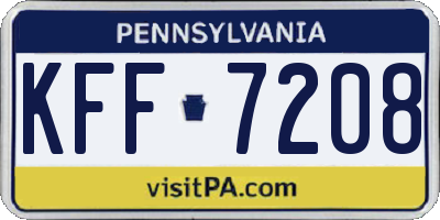 PA license plate KFF7208