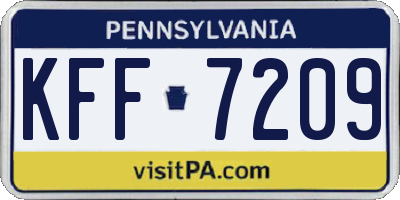 PA license plate KFF7209