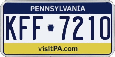 PA license plate KFF7210