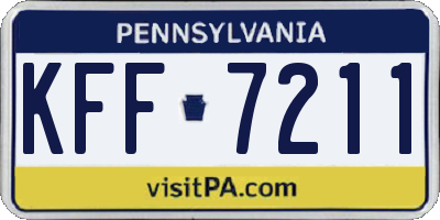 PA license plate KFF7211