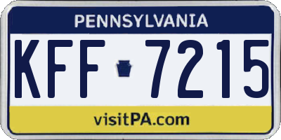 PA license plate KFF7215