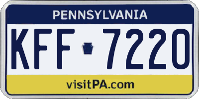 PA license plate KFF7220