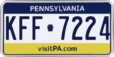 PA license plate KFF7224