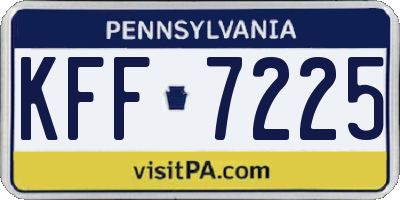 PA license plate KFF7225