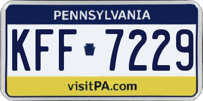 PA license plate KFF7229