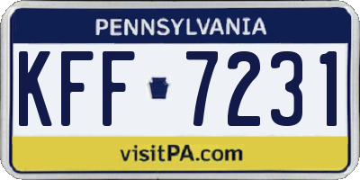 PA license plate KFF7231
