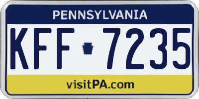 PA license plate KFF7235