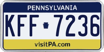 PA license plate KFF7236